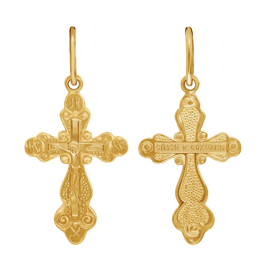 Золотой крест Супермалый с Иисусом