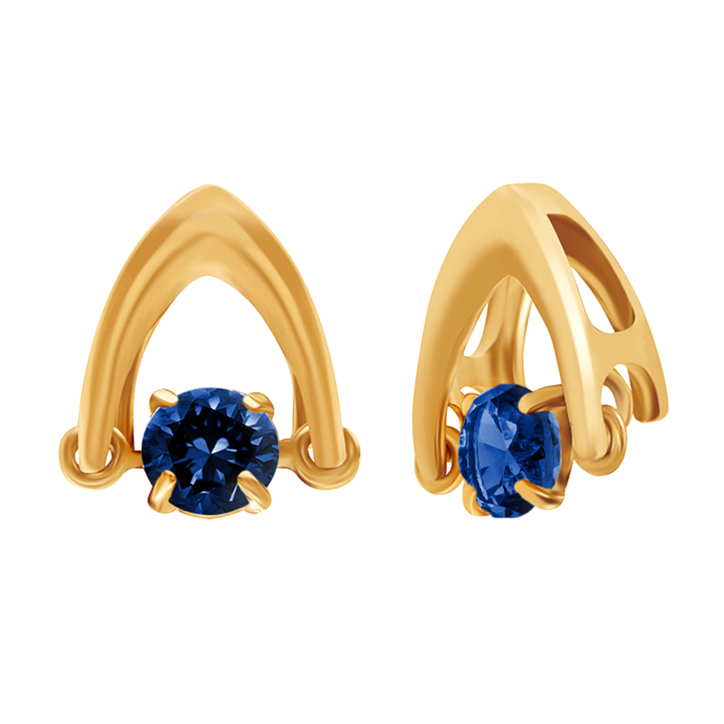 Фото Золотая подвеска Лион со вставками: Фианит: (бесцветный). , Золотая подвеска Лион со вставками: Нано-Сапфир: (чистота - 0). 