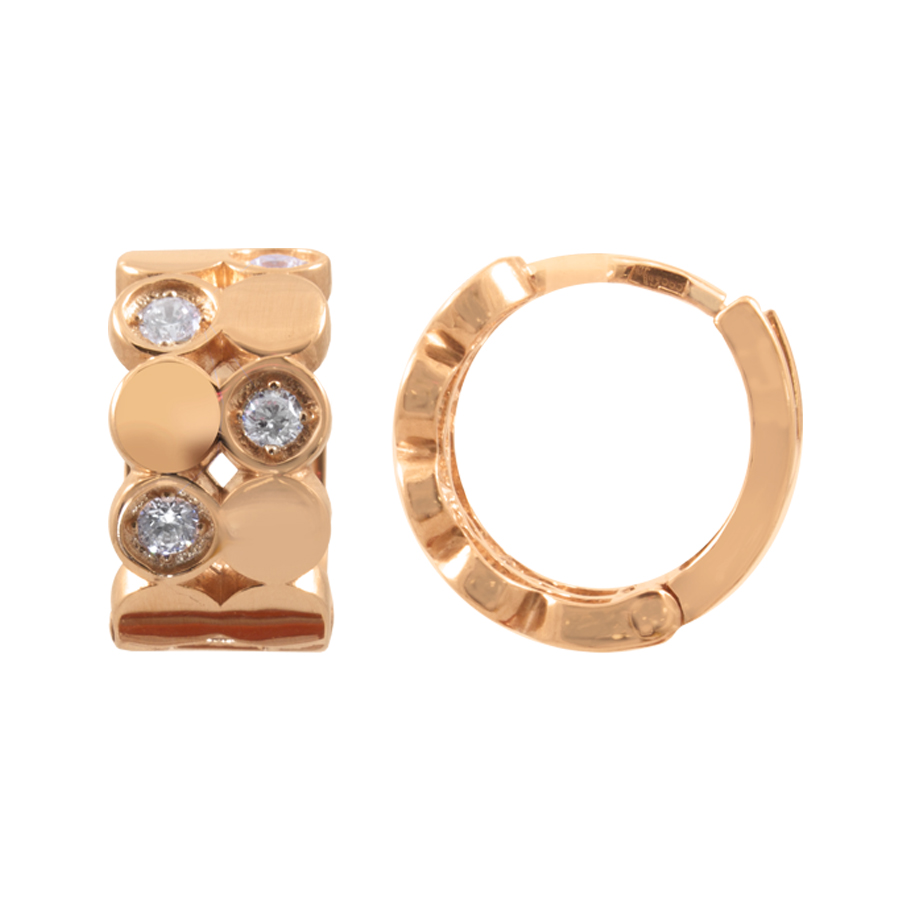 фото и цена Золотые серьги Медалист со вставками: Фианит: (бесцветный, чистота - 0). , Золотые серьги Медалист со вставками: Фианит: (бесцветный). 