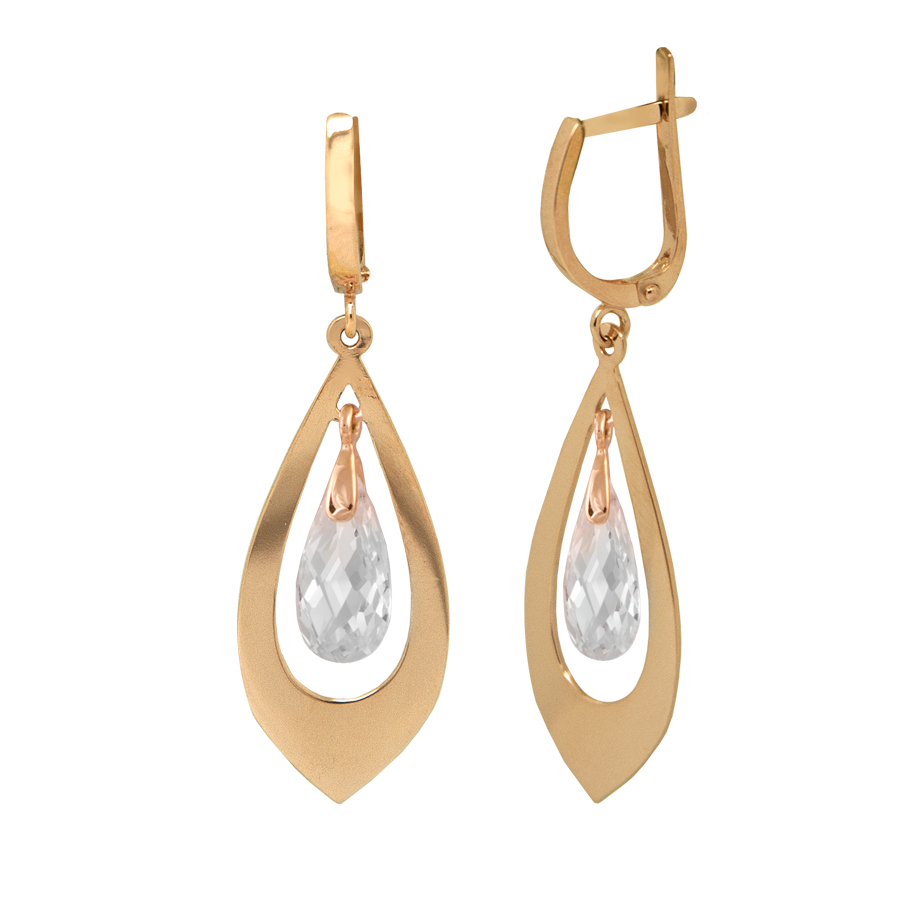 фото и цена Золотые серьги Ирма с фианитами со вставками: Фианит: (бесцветный, чистота - 0). 