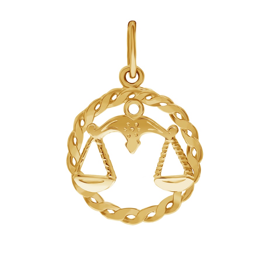 Фото Золотая подвеска Весы в круге