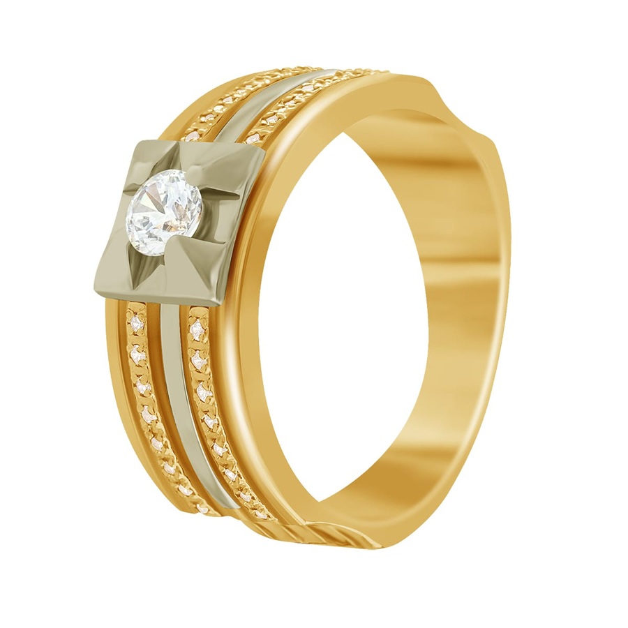 Фото Золотое кольцо Пирамида со вставками: Фианит: (бесцветный). , Золотое кольцо Пирамида со вставками: Фианит: (бесцветный, чистота - 0). 