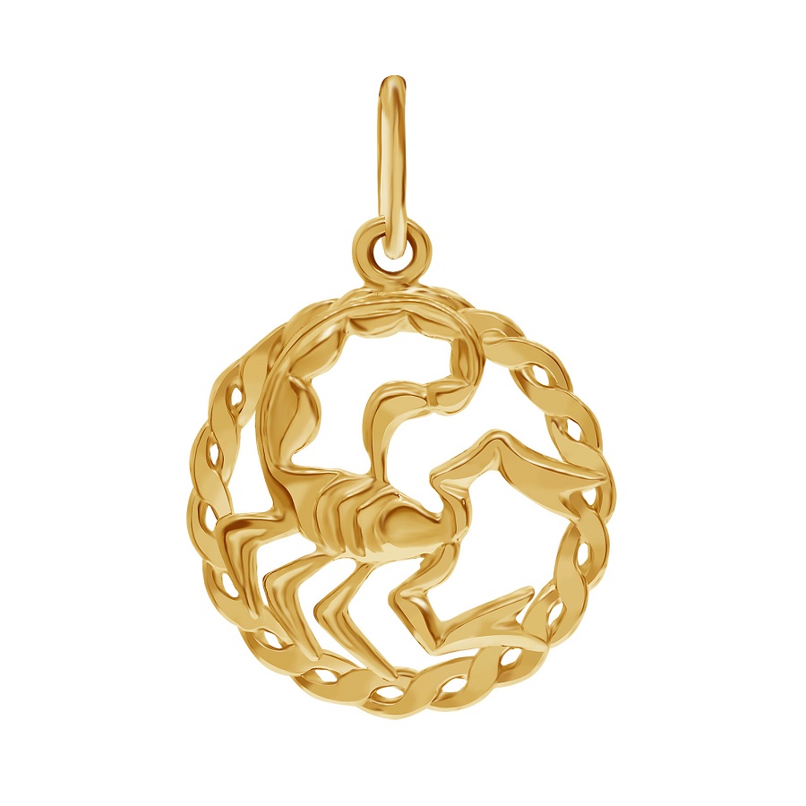 Фото Золотая подвеска Скорпион в круге