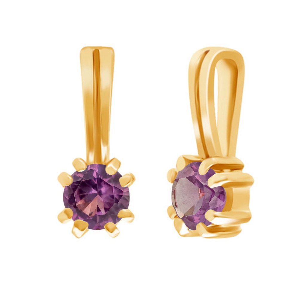 Фото Золотая подвеска Росинка с александритом со вставками: Александрит выращенный: (чистота - 0). 