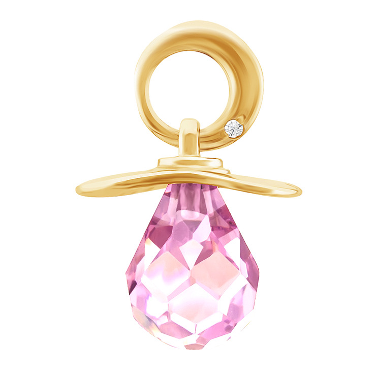 Фото Золотая подвеска Соска со вставками: Фианит: (голубой, чистота - 0). , Золотая подвеска Соска со вставками: Фианит: (бесцветный, чистота - 0). , Золотая подвеска Соска со вставками: Фианит: (розовый, чистота - 0). , Золотая подвеска Соска со вставками: Фианит: (голубой, чистота - 0). , Фианит: (бесцветный, чистота - 0). 