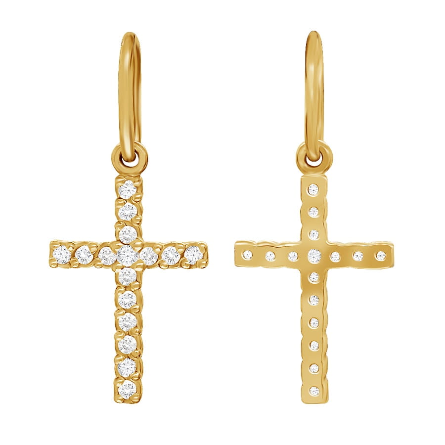 Фото Золотой крест с бриллиантами Римский со вставками: Бриллиант: (Огранка - Круглая, 0,051ct, бесцветный, чистота - 3/4, 57 грань(ей), размер камня - 200-400). , Бриллиант: (Огранка - Круглая, 0,007ct, бесцветный, чистота - 3/4, 57 грань(ей), размер камня - 200-120). , Золотой крест с бриллиантами Римский со вставками: Бриллиант: (Огранка - Круглая, 0,064ct, бесцветный, чистота - 3, 57 грань(ей), размер камня - 0,96-1,00). , Бриллиант: (Огранка - Круглая, 0,007ct, бесцветный, чистота - 3, 57 грань(ей), размер камня - 1,21-1,22). 