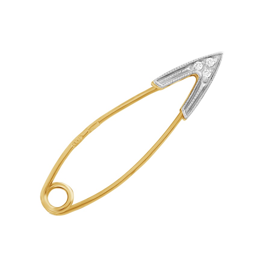 Золотая брошь Золотая брошь Уголок со вставками: Фианит: (бесцветный, чистота - 0). 