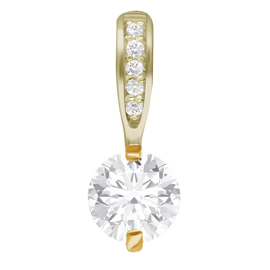 Фото Золотая подвеска Кроха 2 со вставками: Фианит: (бесцветный, чистота - 0). , Золотая подвеска Кроха 2 со вставками: Фианит: (чистота - 0). , Фианит: (бесцветный, чистота - 0). 