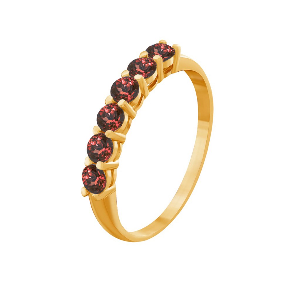 Фото Золотое кольцо Зарница с гранатом. со вставками: Гранат: (чистота - 0). 