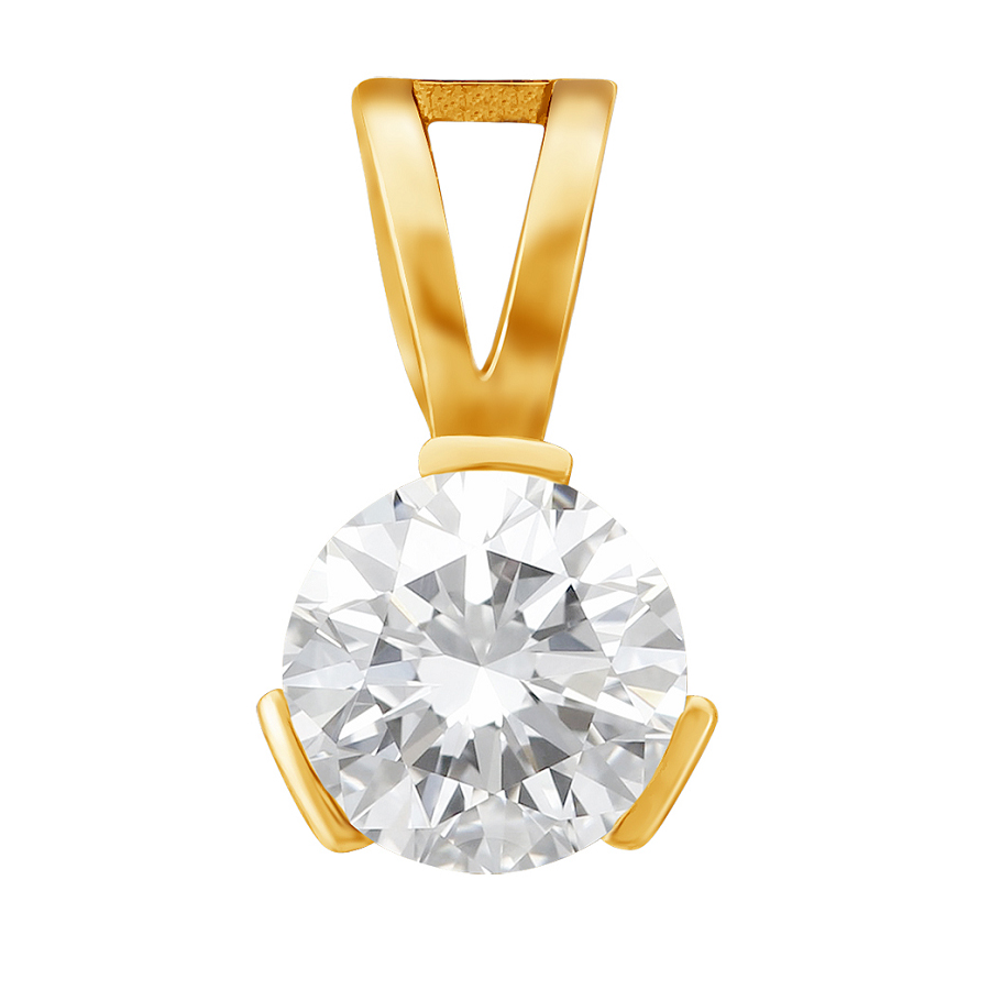 Фото Золотая подвеска Бутон со вставками: Фианит: (бесцветный, чистота - 0). 