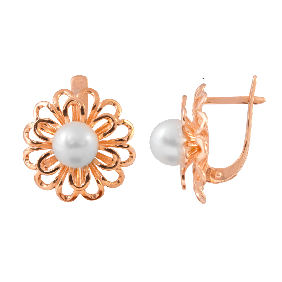 фото и цена Золотые серьги Пион с жемчугом со вставками: ЖемчугКульти: (бесцветный, чистота - 0, размер камня - 7*7,5). , Золотые серьги Пион с жемчугом со вставками: Жемчуг культивированный: (бесцветный, чистота - 0, размер камня - 7*7,5). , Золотые серьги Пион с жемчугом со вставками: Жемчуг культивированный: (чистота - 0). 