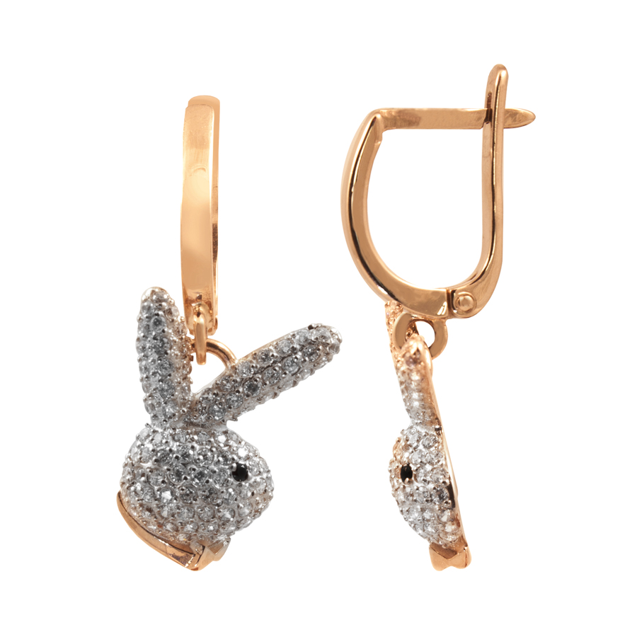 фото и цена Золотые серьги Плейбой со вставками: Фианит: (бесцветный, чистота - 0). , Золотые серьги Плейбой  со вставками: Фианит: (бесцветный, чистота - 0). , Фианит: (чёрный, чистота - 0). , Золотые серьги Плейбой со вставками: Фианит: (бесцветный). , Фианит: (чёрный). , Золотые серьги Плейбой со вставками: Фианит: (бесцветный, чистота - 0). , Фианит: (чёрный, чистота - 0). 