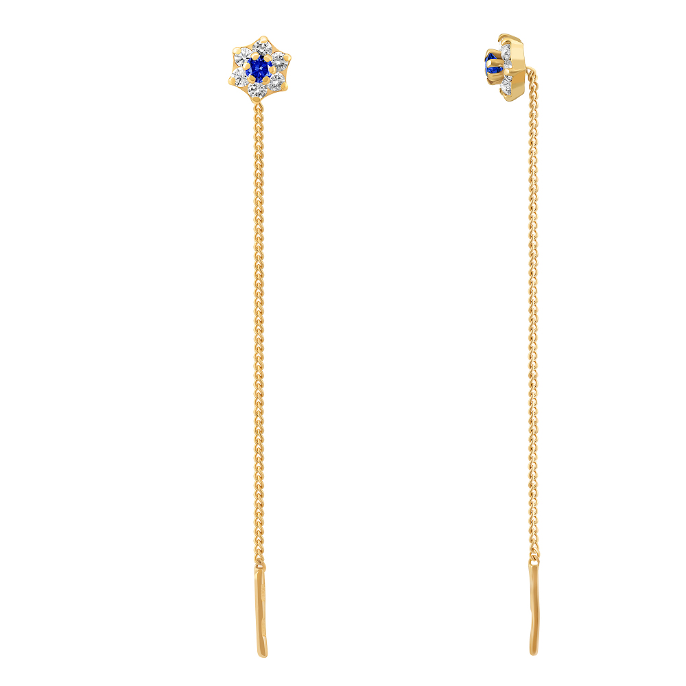 пусеты Золотые пусеты Незабудка со вставками: Шпинель, Фианит: (бесцветный, чистота - 0). , Золотые пусеты Незабудка со вставками: Фианит: (бесцветный, чистота - 0). , Золотые пусеты Незабудка со вставками: Фианит: (бесцветный, чистота - 0). , Фианит: (голубой, чистота - 0). 