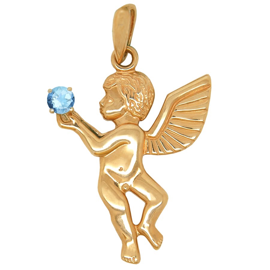 Фото Ангел maxi со вставками: Фианит: (голубой, чистота - 0). 