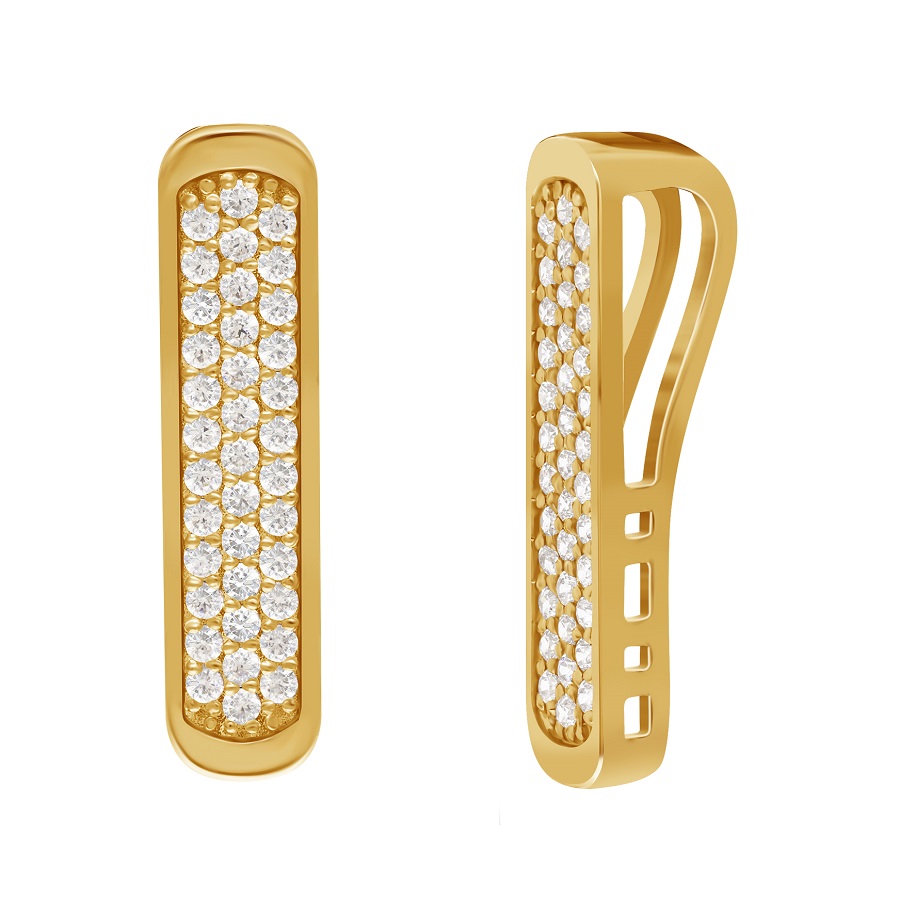 Фото Золотая подвеска "37" со вставками: Фианит: (бесцветный). , Золотая подвеска "37" со вставками: Фианит: (бесцветный, чистота - 0). 