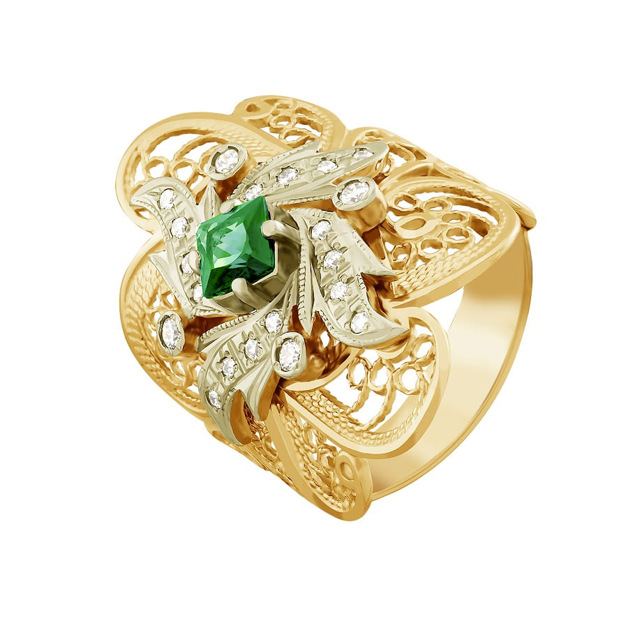 Фото Золотое кольцо Кармен со вставками: Нано-Сапфир, Фианит: (бесцветный, чистота - 0). , Золотое кольцо Кармен со вставками: Нано-Изумруд, Фианит: (бесцветный, чистота - 0). , Золотое кольцо Кармен со вставками: Фианит: (бесцветный). , Нано-Изумруд, Золотое кольцо Кармен со вставками: Фианит: (бесцветный, чистота - 0). , Нано-Изумруд: (зелёный, чистота - 0). 