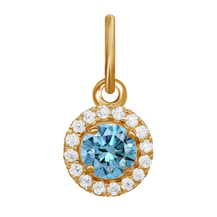 Фото Подвеска Фламандская со вставками: Фианит: (голубой). , Фианит: (бесцветный). , Подвеска Фламандская со вставками: Фианит: (бесцветный, чистота - 0). , Фианит: (чистота - 0). 