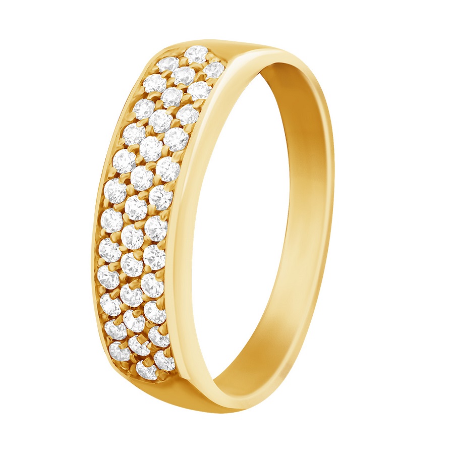 Фото Золотое кольцо "37" со вставками: Фианит: (бесцветный, чистота - 0). 