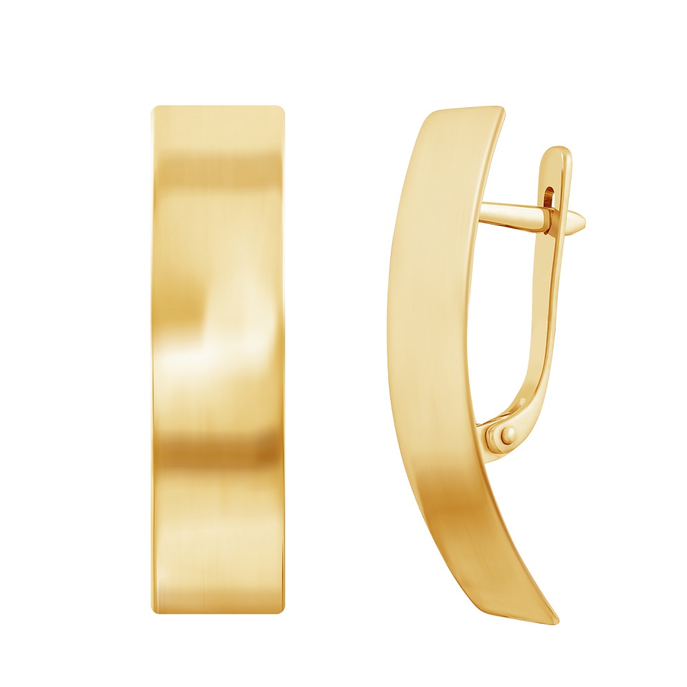 фото и цена Золотые серьги Парус узкий