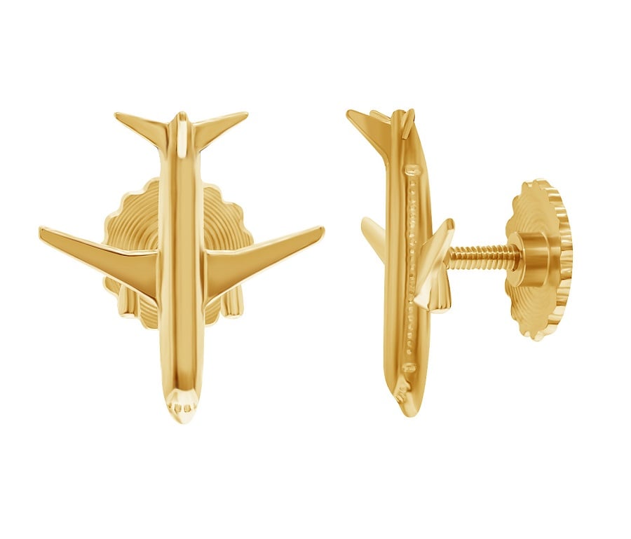 Золотая Золотой значок Cамолет (малый)