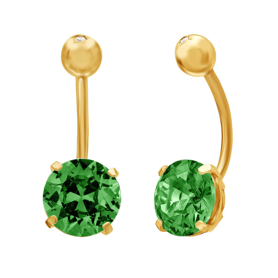 фото Золотой пирсинг Круг золотой в пупок