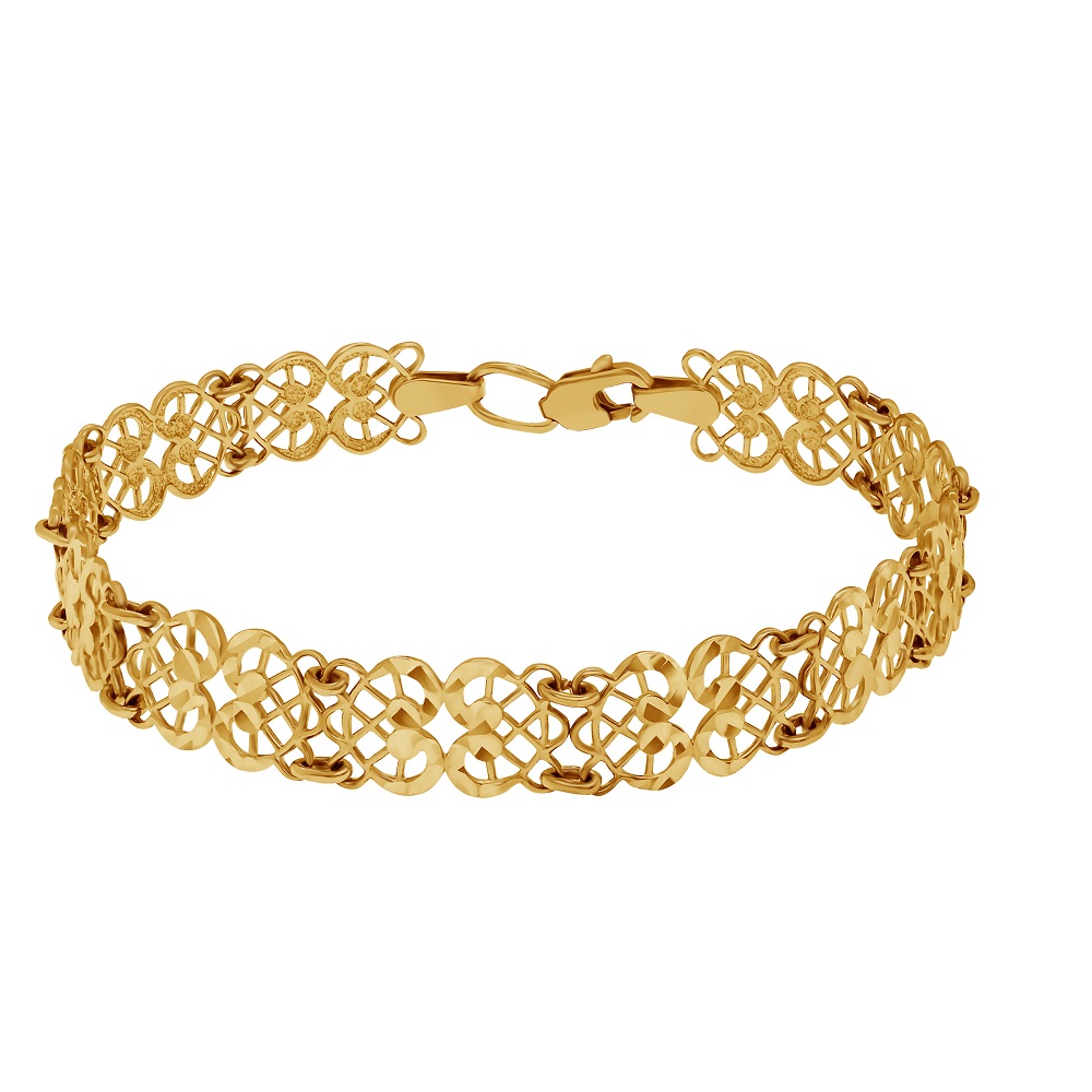 Без вставок фото Золотой браслет Сунгари с алмазной гранью, Золотой браслет Сунгари