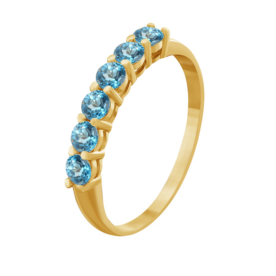 Фото Золотое кольцо Зарница с топазом. со вставками: Топаз: (Огранка - Круглая, 0,72ct, чистота - 0). 