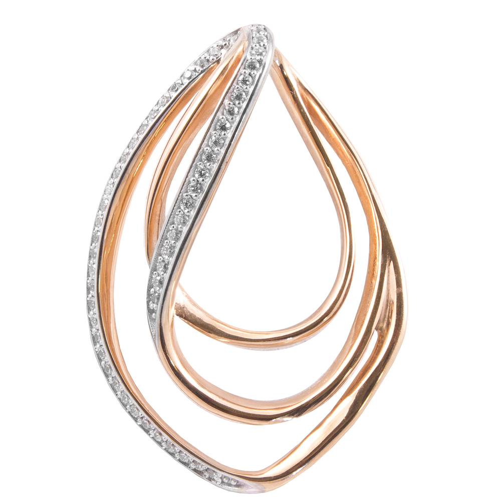 Фото Золотая подвеска Мелани со вставками: Фианит: (бесцветный, чистота - 0). 