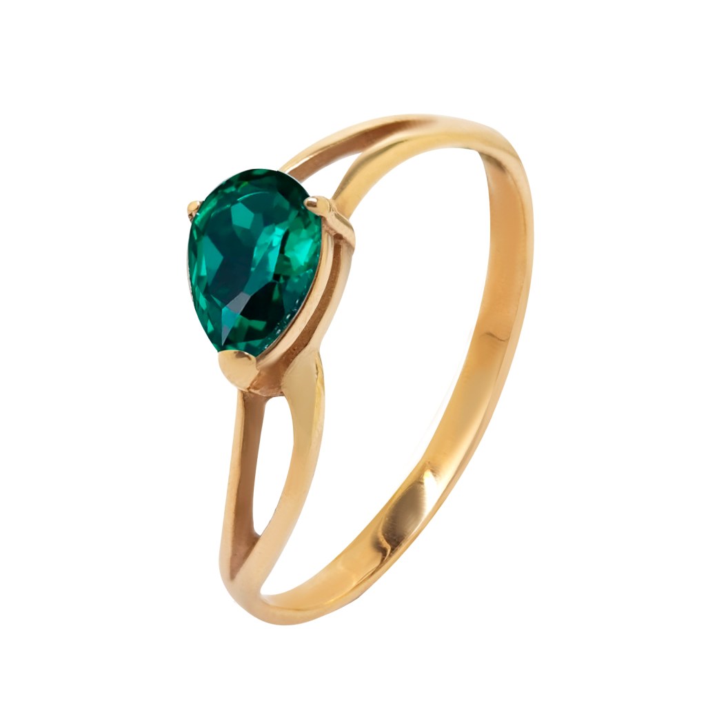Фото Золотое кольцо Вальс с изумрудом. со вставками: Изумруд синтетический: (Огранка - Груша, чистота - 0). , Золотое кольцо Вальс с изумрудом со вставками: Изумруд ГидроТермальный: (Огранка - Груша, зелёный, чистота - 0). 