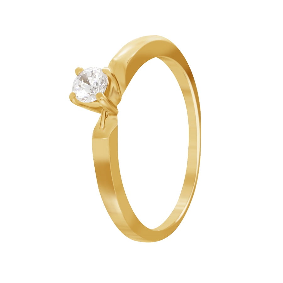 Фото Золотое кольцо Санта-Барбара 2 со вставками: Фианит: (бесцветный, чистота - 0). 