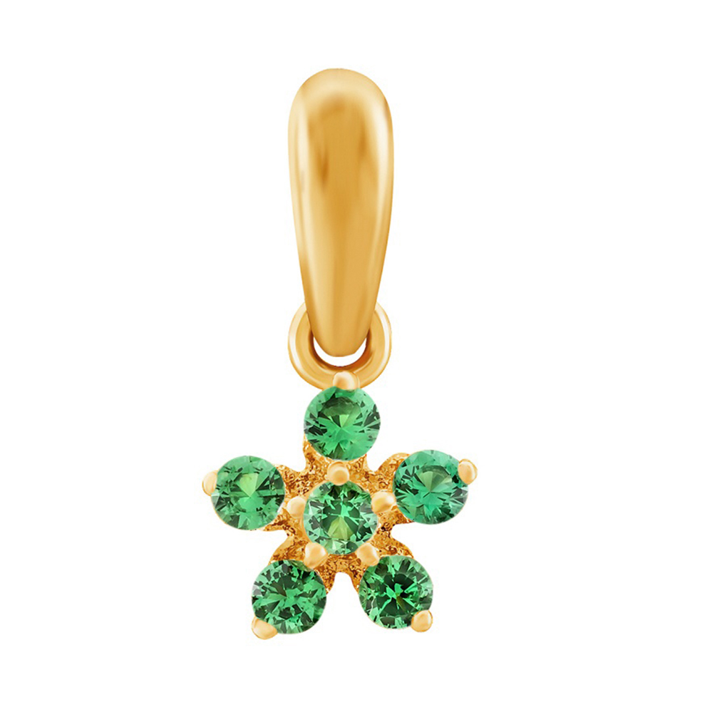 Фото Золотая подвеска Мей с изумрудом. со вставками: Изумруд выр.: (чистота - 0). , Золотая подвеска Мей с изумрудом со вставками: Изумруд ГидроТермальный: (зелёный, чистота - 0). 