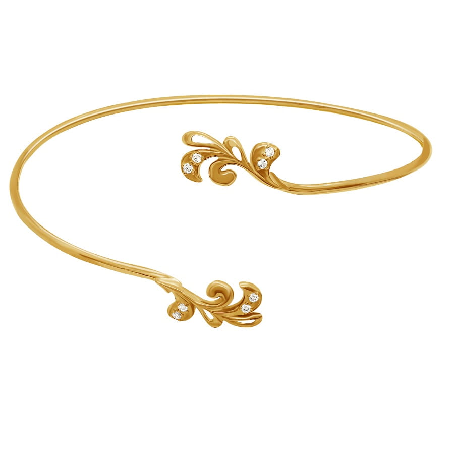 фото Браслеты на руку Золотой браслет Жасмин со вставками: Фианит: (бесцветный, чистота - 0).  с камнями из золота 585 пробы