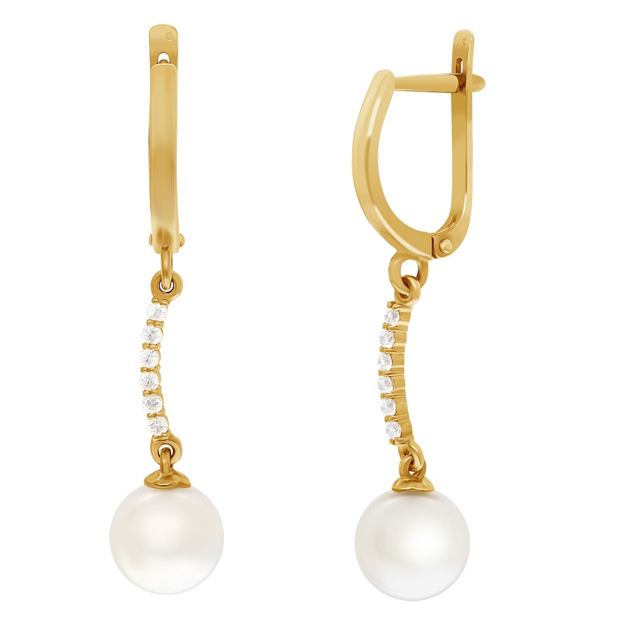 фото и цена Золотые серьги Баунти с жемчугом со вставками: ЖемчугКульти: (чистота - 0). , Фианит: (бесцветный, чистота - 0). , Золотые серьги Баунти с жемчугом со вставками: Жемчуг культивированный: (чистота - 0). , Фианит: (бесцветный, чистота - 0). , Золотые серьги Баунти с жемчугом со вставками: ЖемчугКульти: (бесцветный, чистота - 0). , Фианит: (бесцветный, чистота - 0). 