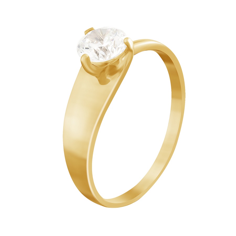 Фото Золотое кольцо Инара со вставками: Фианит: (бесцветный, чистота - 0). 