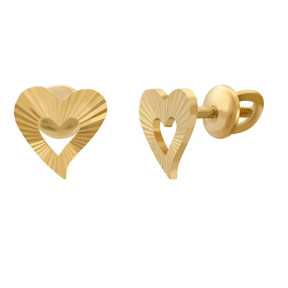 фото и цена Золотые серьги-гвоздики Ассоль 