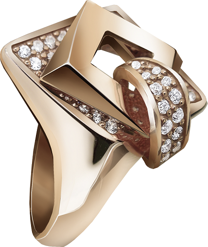 Женское золотое кольцо Делюкс из коллекции ювелирных украшений Делюкс.